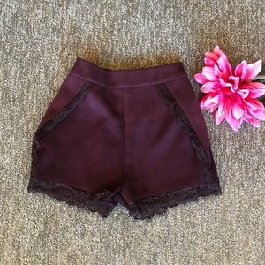 Maroon laced fashion nova shorts